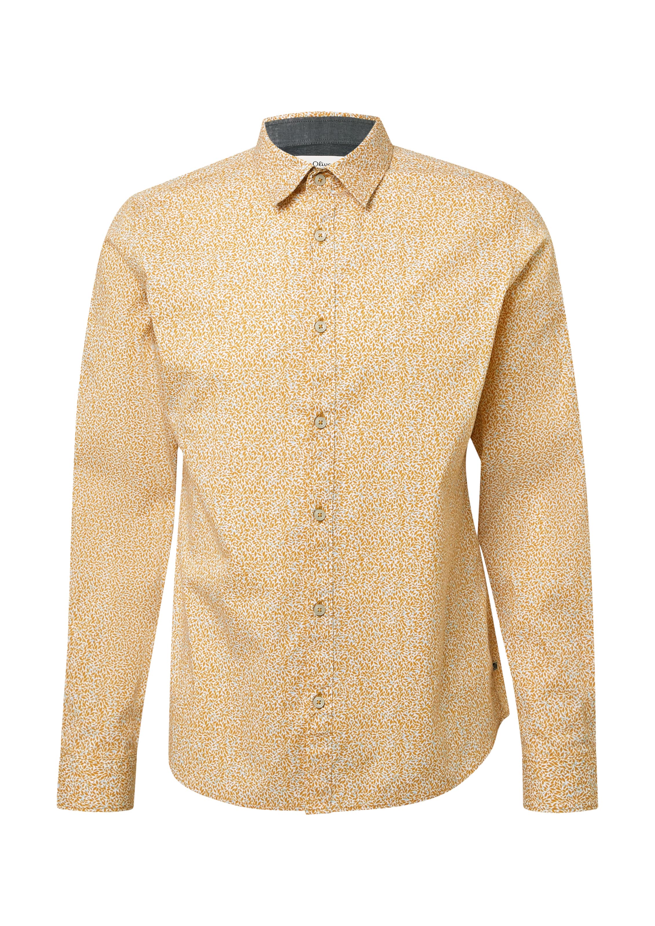 s.Oliver - Slim Fit Camisa em amarelo: frente