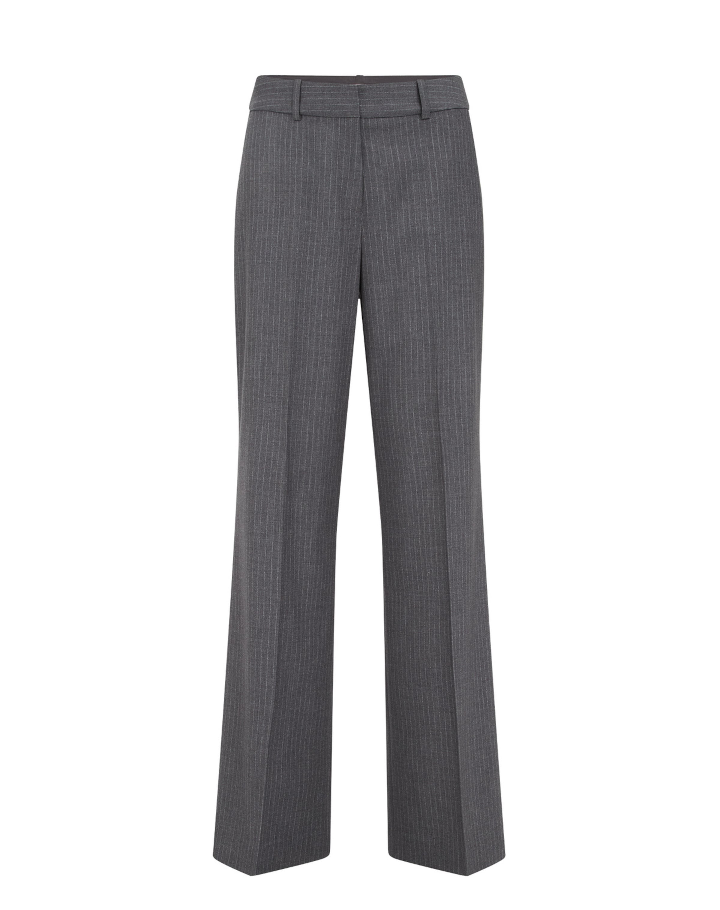 WE Fashion Wide leg Trousers with creases in Grey: front