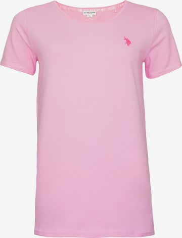 U.S. POLO ASSN. T-Shirt 'Rundhals' in Pink: Vorderseite