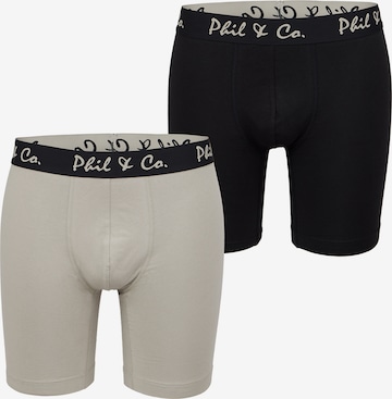 Phil & Co. Berlin Boxer shorts ' Long Boxer Briefs ' in Black: front
