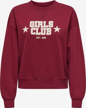 ONLY Sweatshirt 'ONLJo' in Rot: Vorderseite