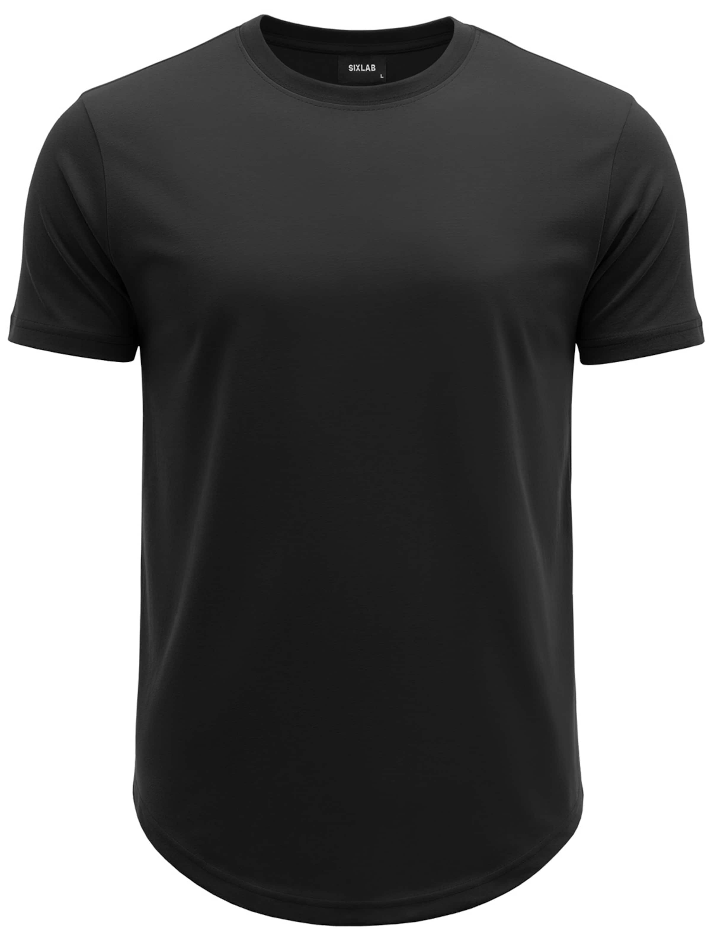 SIXLAB Shirt 'Round T-Shirt' in Black: front