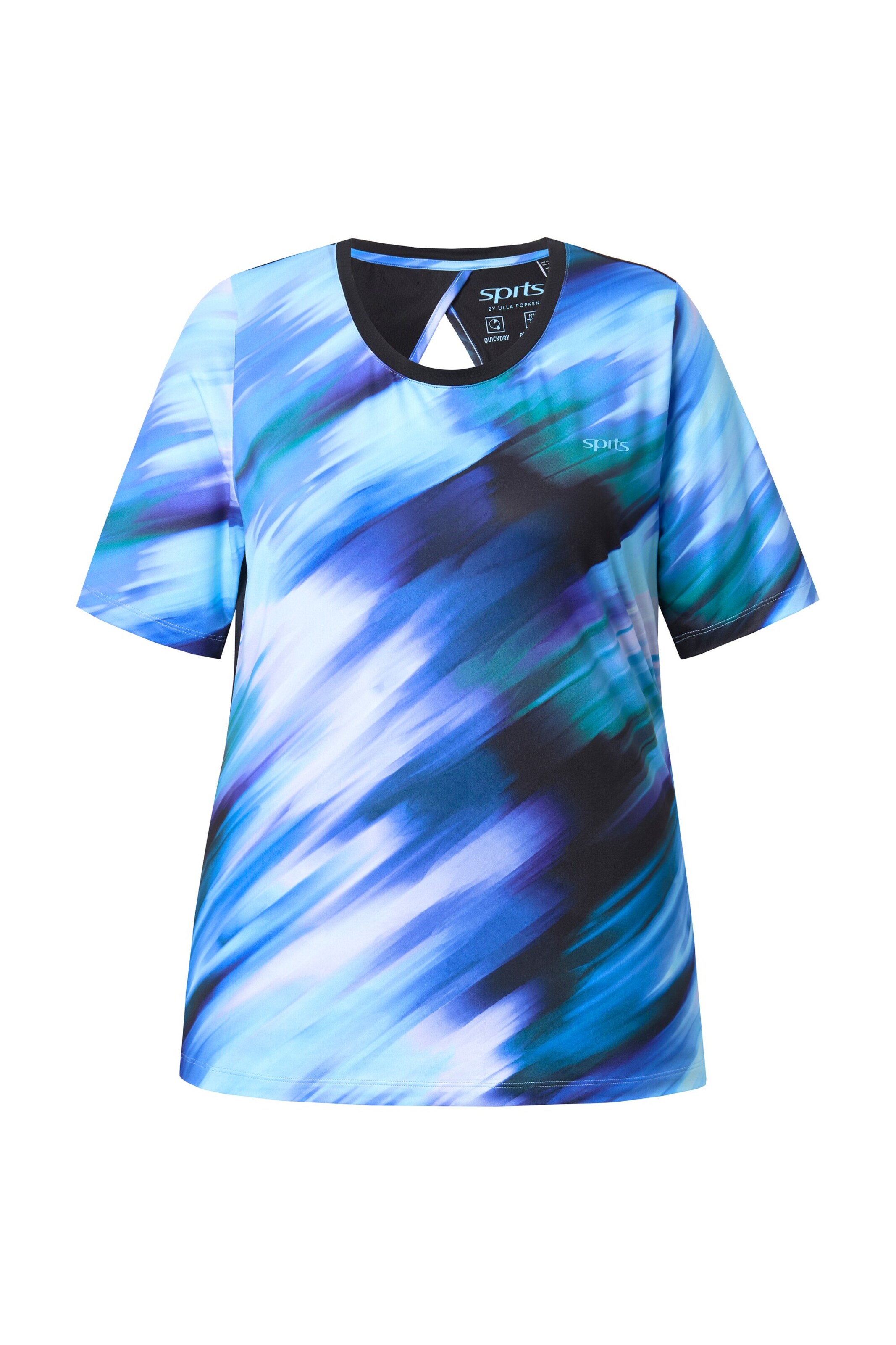 T-shirt Ulla Popken en bleu : devant