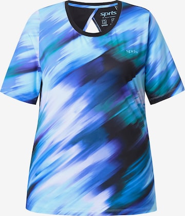 T-shirt Ulla Popken en bleu : devant