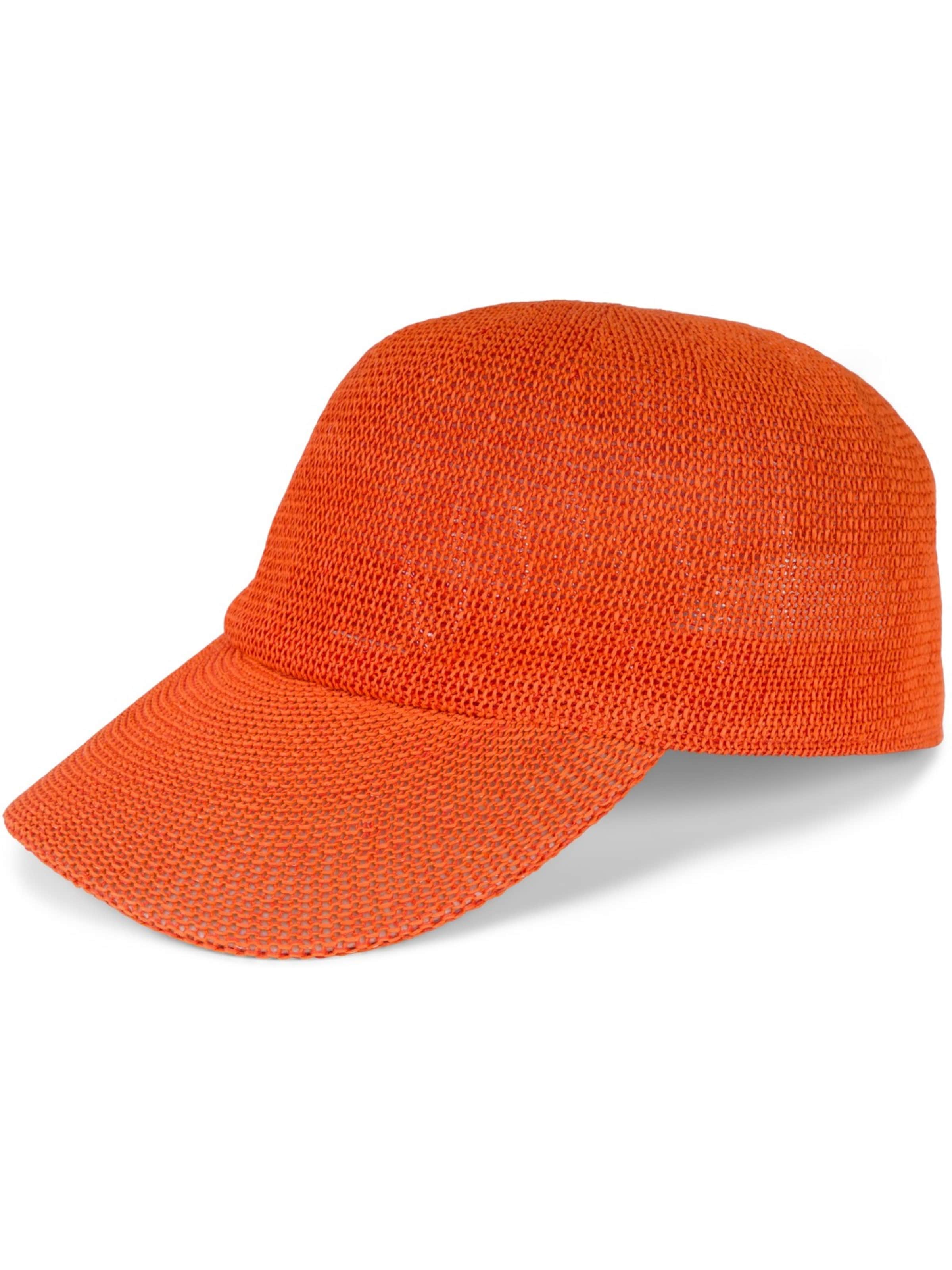 styleBREAKER Cap 'Papierstroh Baseball Cap' in Orange: front