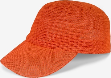 styleBREAKER Cap 'Papierstroh Baseball Cap' in Orange: front
