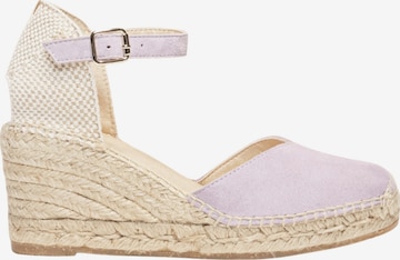Alhamas - Sandalias con hebilla 'Alpargata Cuña 7 cm' en lila: frente