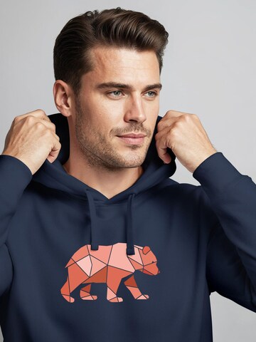 Neverless Sweatshirt 'Bär Polygon' in Blue
