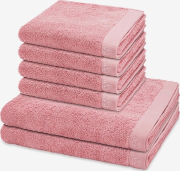 ROSS Handtuch 'Doubleface Stripes' in Pink: Vorderseite