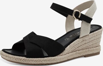 Tamaris Strap Sandals in Black: front