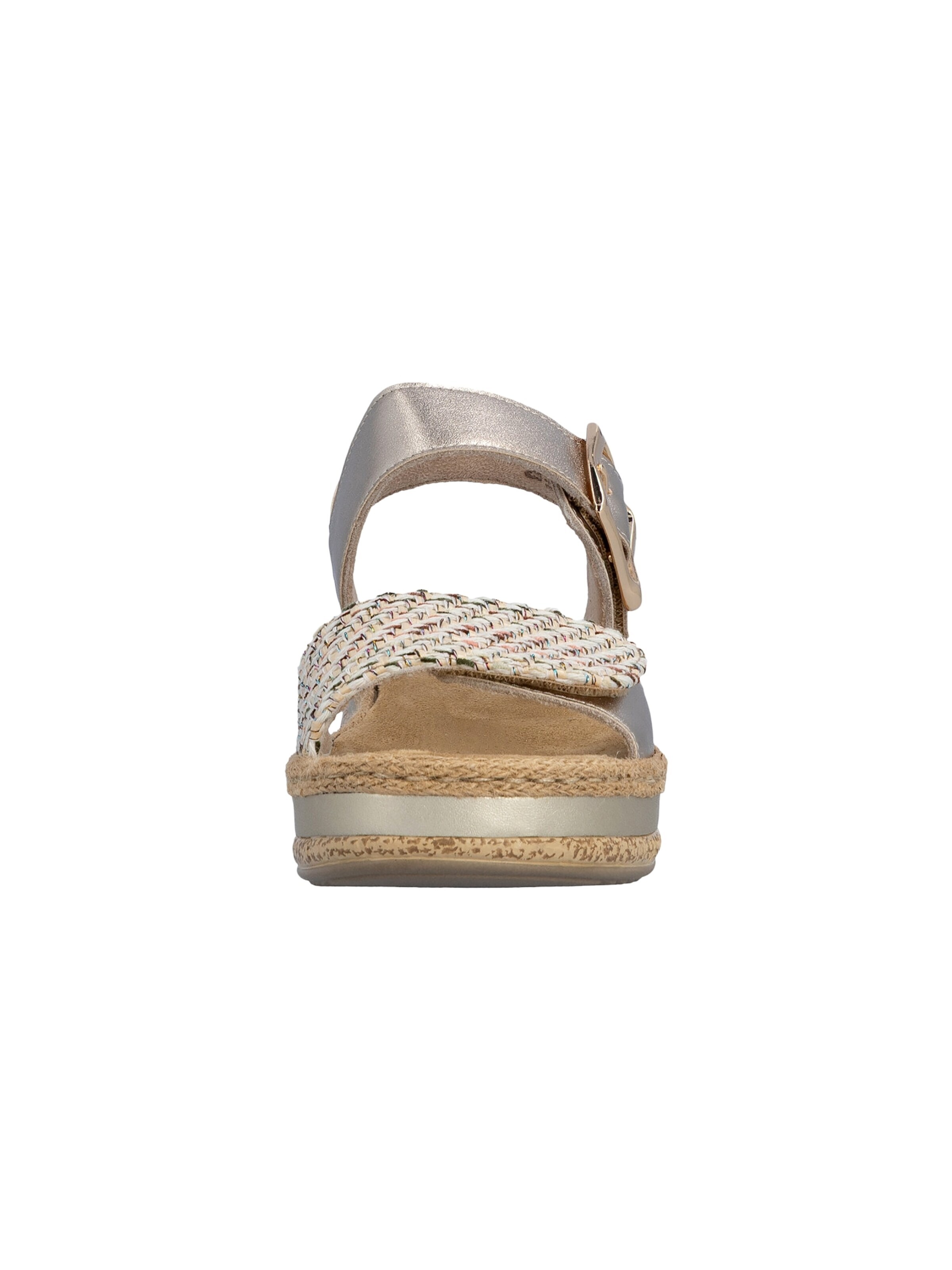 Sandales 'Rimo-Sandalen aus Leder mit Keilabsatz' Rieker en gris
