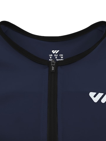 WULIBIKE - Ropa deportiva 'Wulibike Triathlonanzug Herren Atmungsaktiv, Kurzarm, dunkelblau, Rückentaschen' en azul