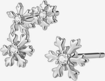 Hey Happiness - Pendientes 'Snowflake Trio' en plata: frente