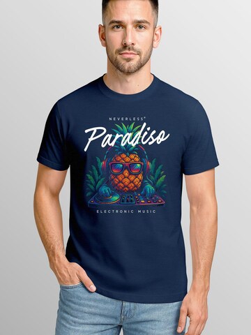 Neverless Shirt 'Dj Pineapple' in Blue