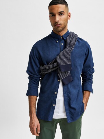 Coupe slim Chemise SELECTED HOMME en bleu