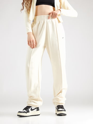 Nike Sportswear Tapered Pants 'Swoosh' in White: front