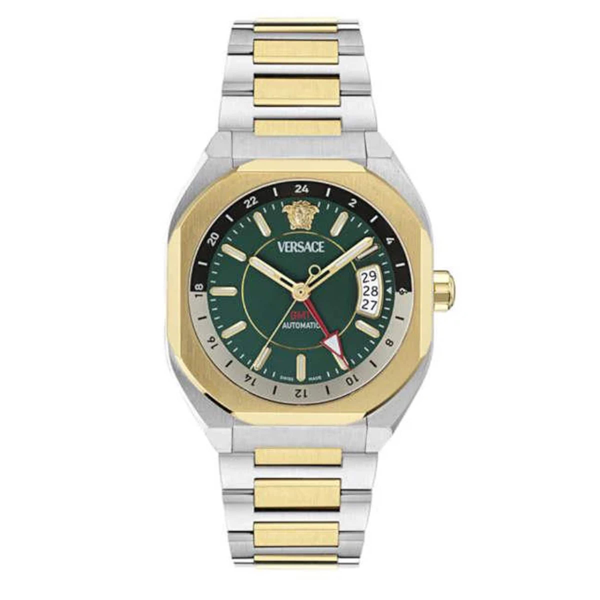 VERSACE Analoog horloge in de kleur Goud / Donkergroen / Zilver, Productweergave