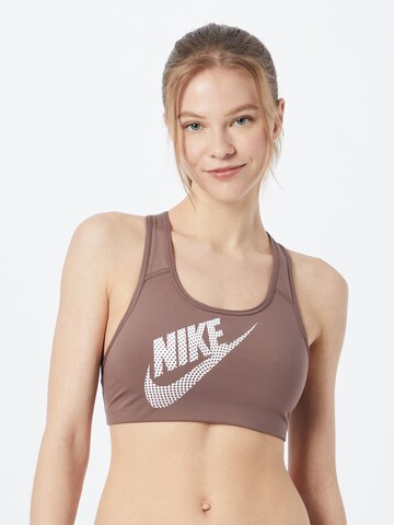 Bustier Soutien-gorge de sport NIKE en marron : devant