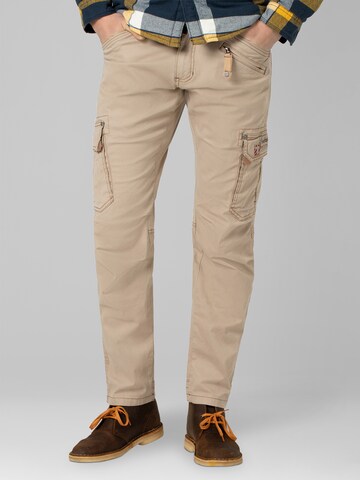 TIMEZONE Skinny lange Cargohose 'Regular RogerTZ' in Beige: Vorderseite