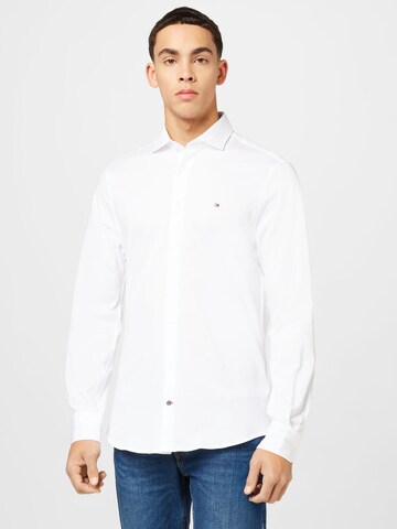 Tommy Hilfiger Tailored Slim fit Button Up Shirt in White: front