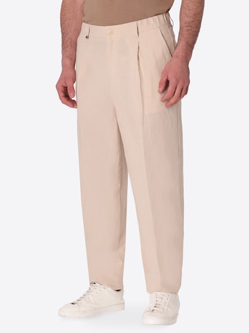 Distretto12 Slim fit Trousers with creases ' 34" BAN T. ALLORO. ' in Beige: front