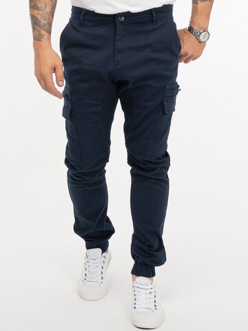 Rock Creek Tapered Cargo Pants in Blue: front