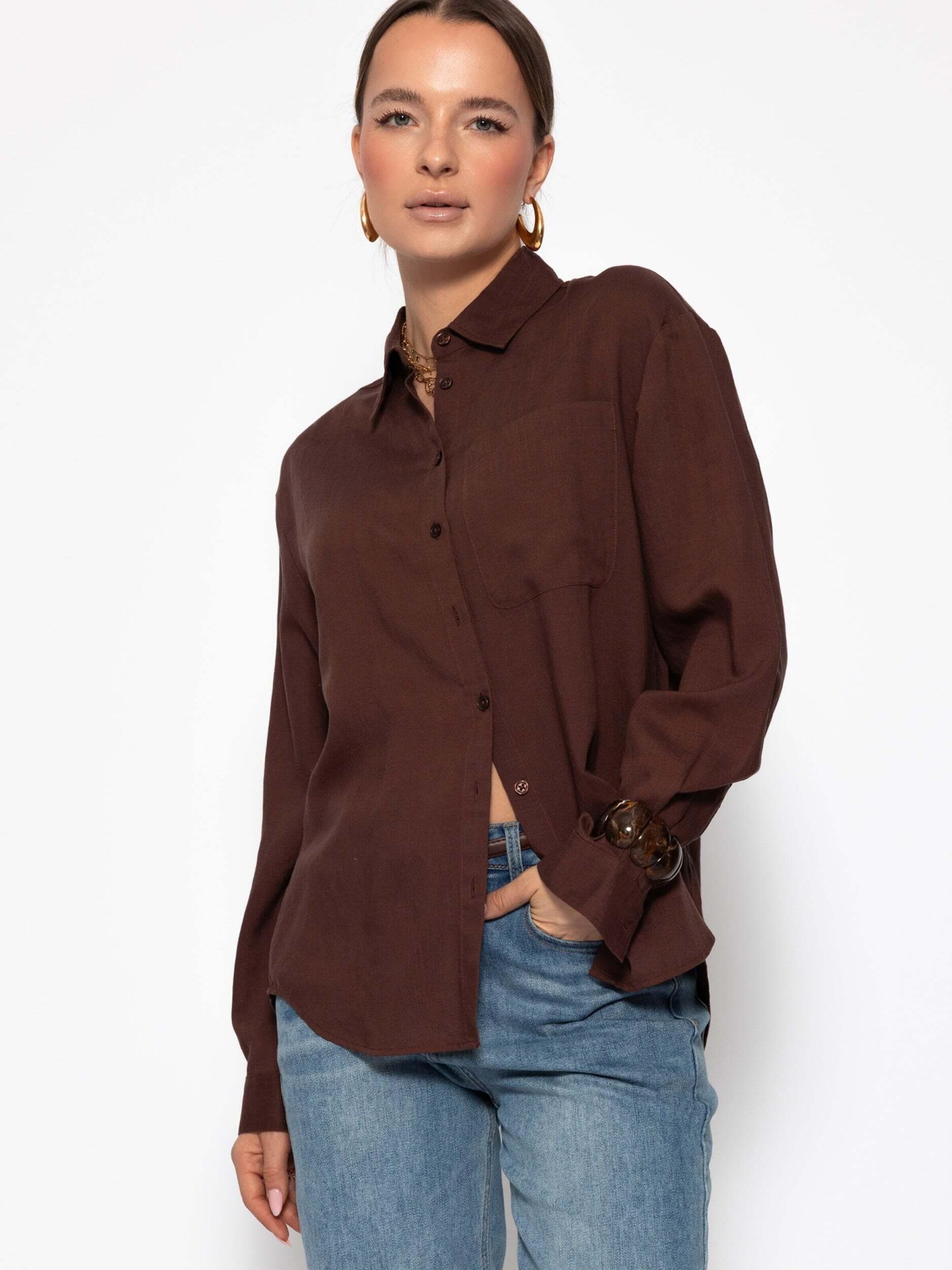 SASSYCLASSY Bluse‌‌‌‌‌‌‌‌‌ in Braun: Vorderseite