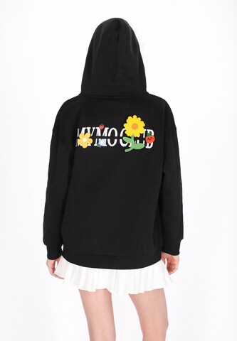 MYMO - Sudadera con cremallera en negro: frente
