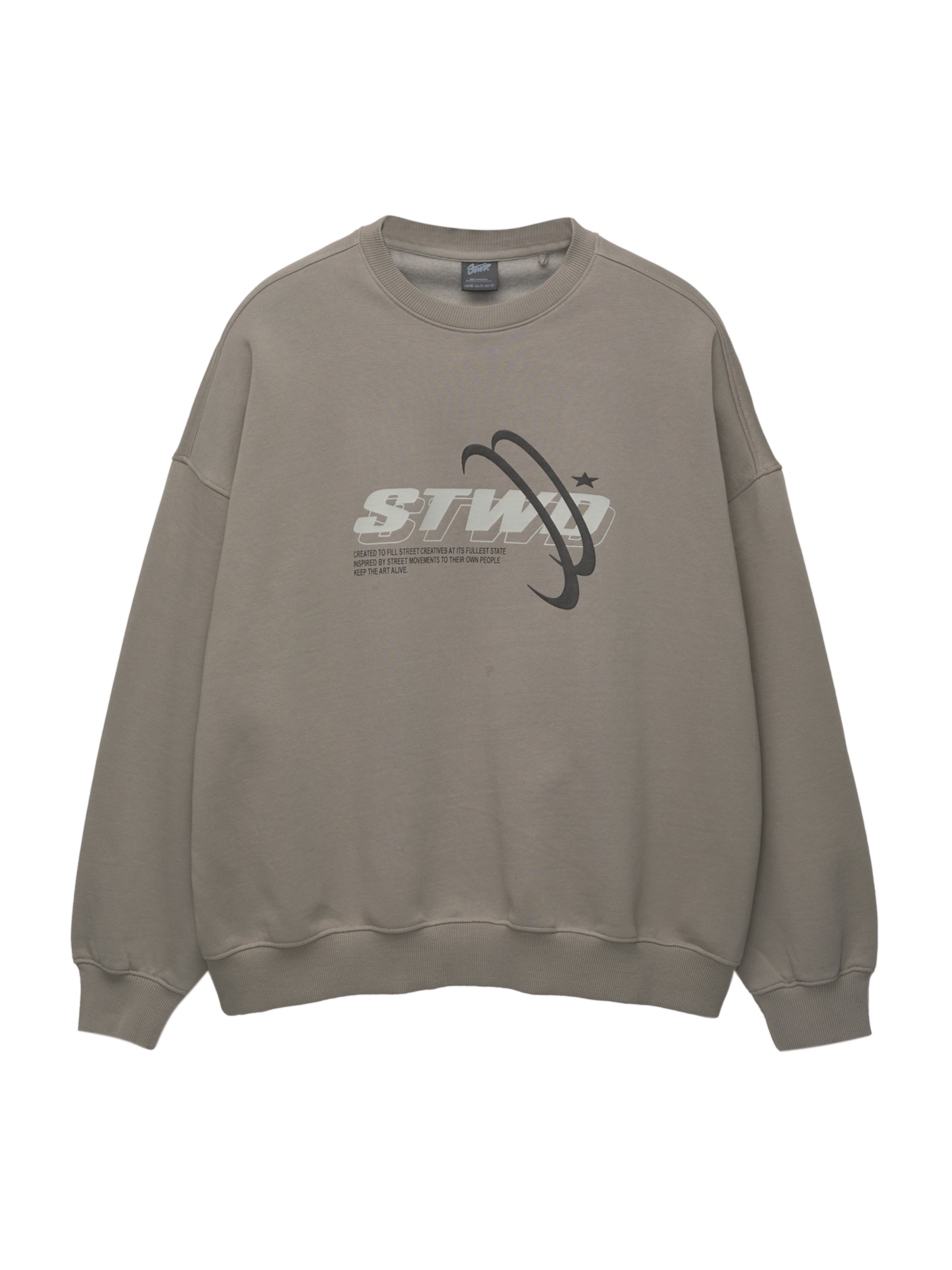 Pull&Bear Sweatshirt 'STWD' in Grey: front