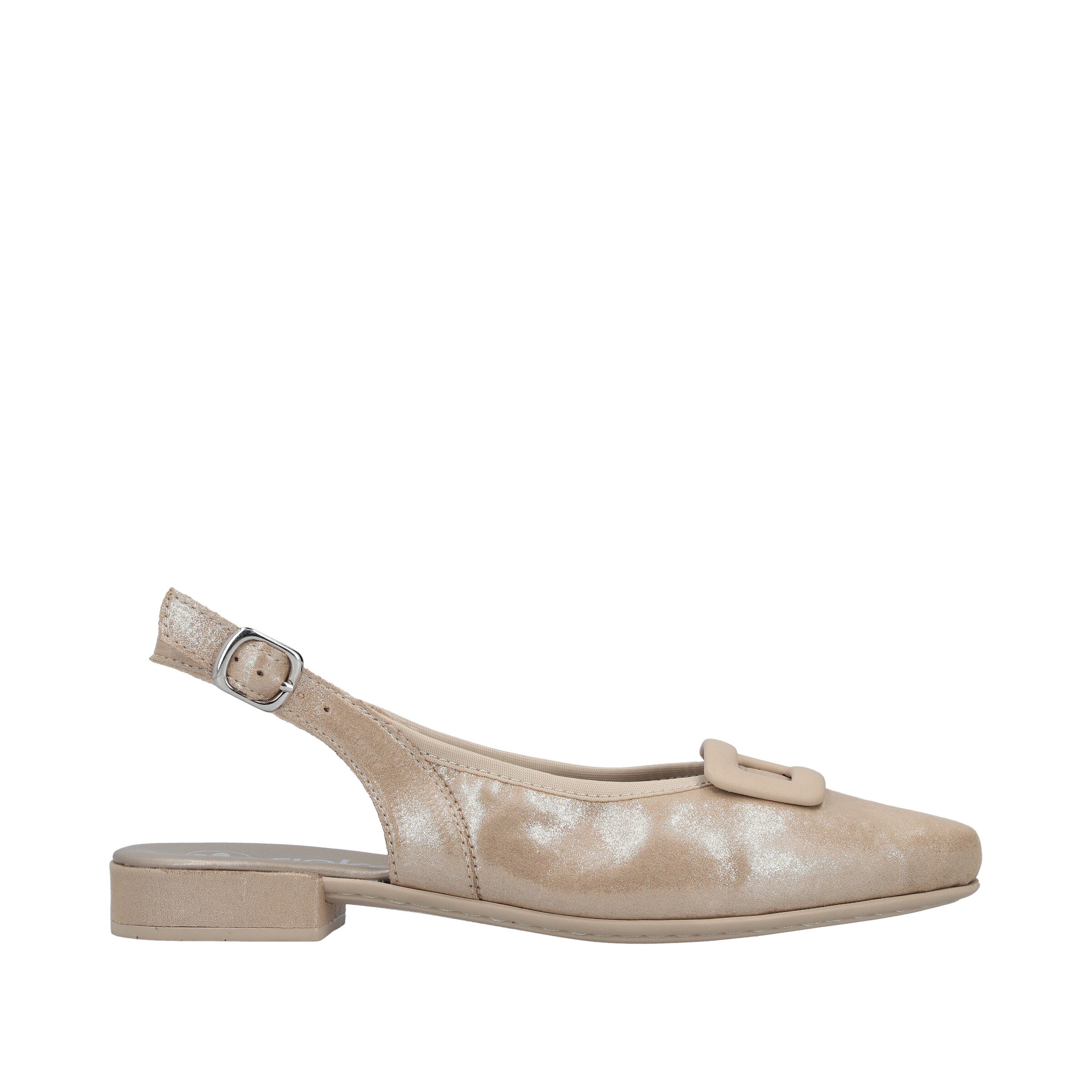 Rieker Ballet Flats with Strap in Beige