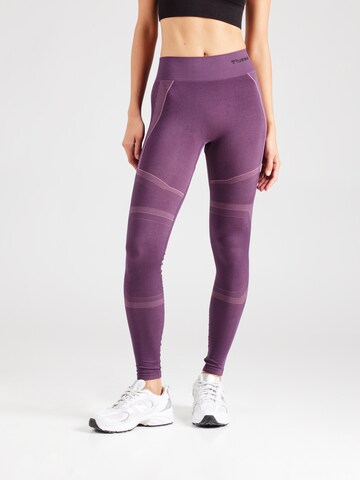 Hummel Skinny Workout Pants 'MT Power' in Purple: front