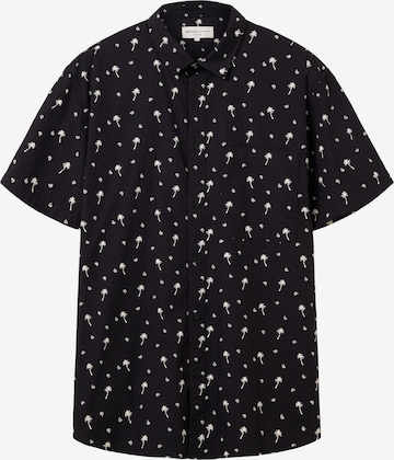 TOM TAILOR DENIM Button Up Shirt in Black: front