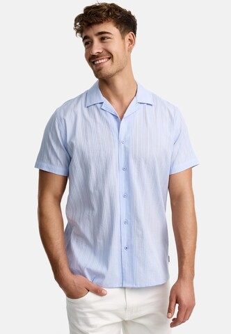 INDICODE JEANS Regular fit Button Up Shirt 'Way' in Blue: front