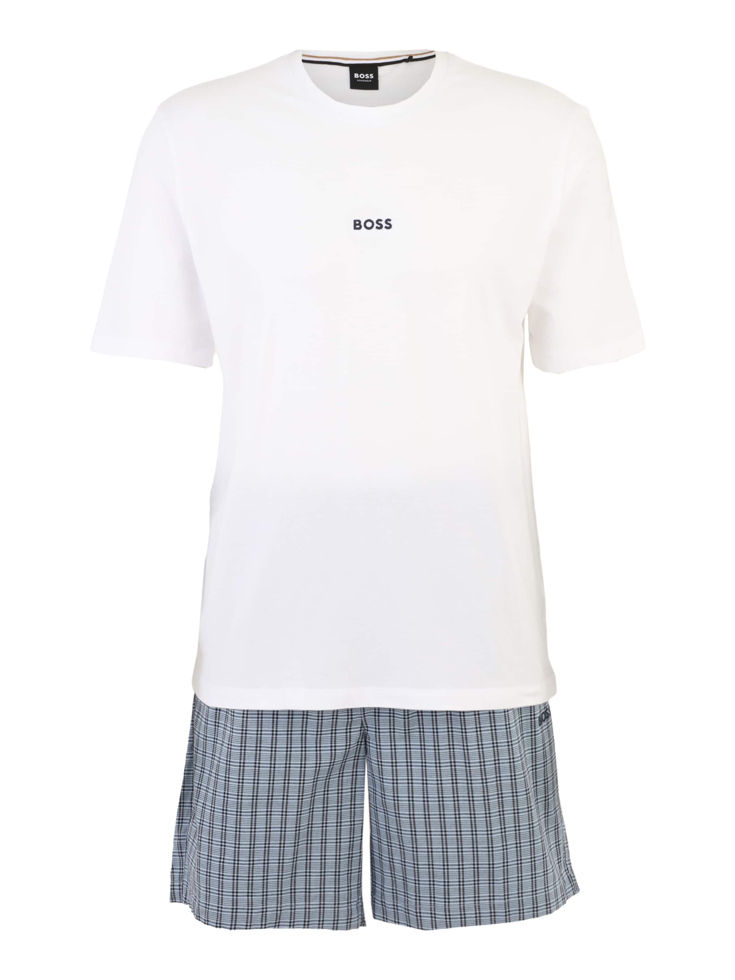 Boxer trumpikės 'Chris Pattern' iš BOSS, spalva – melsvai pilka / juoda / balta, Prekių apžvalga