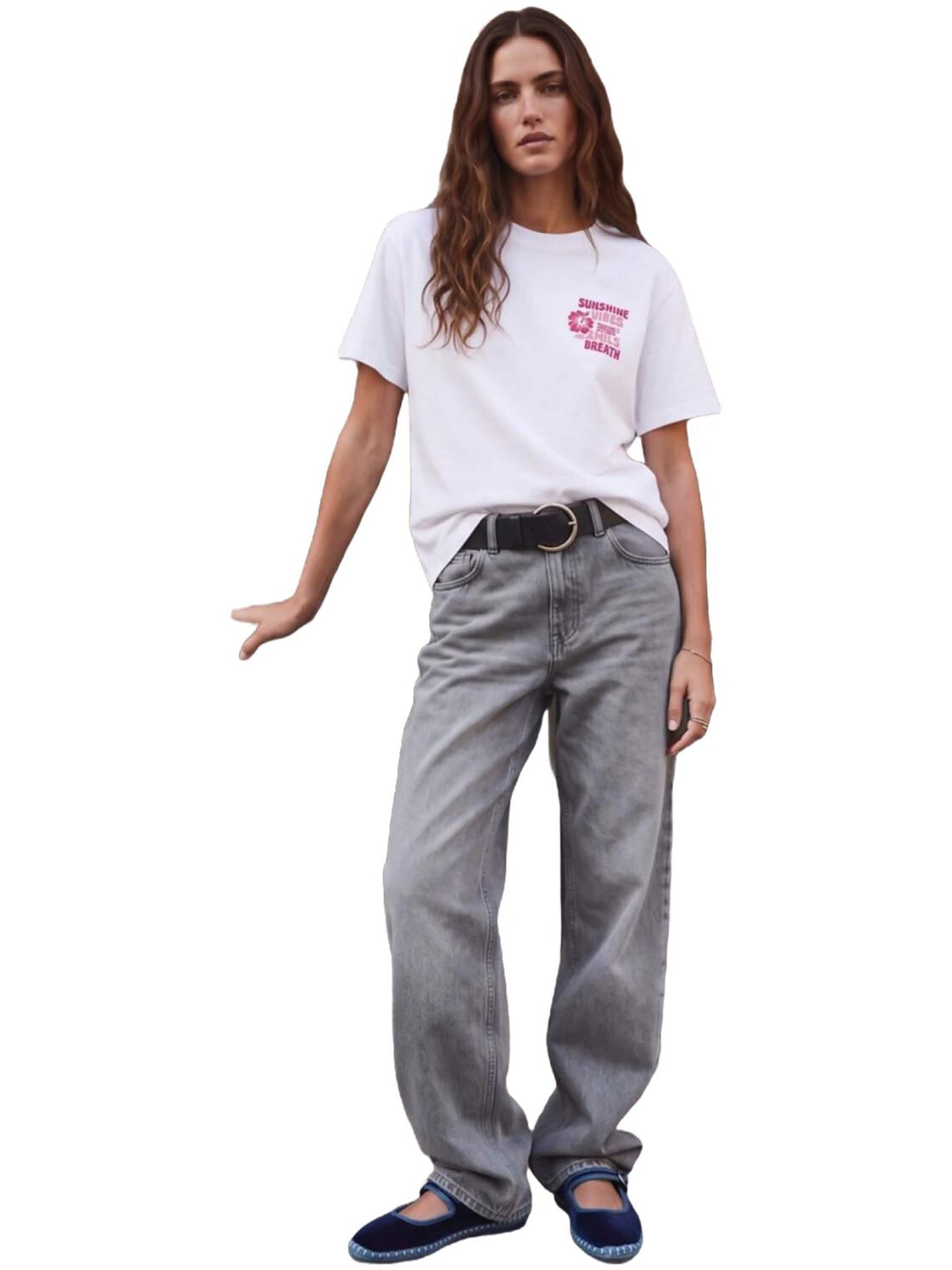 Maglietta 'Floral Relaxed T-Shirt' di LTB Jeans in bianco: frontale
