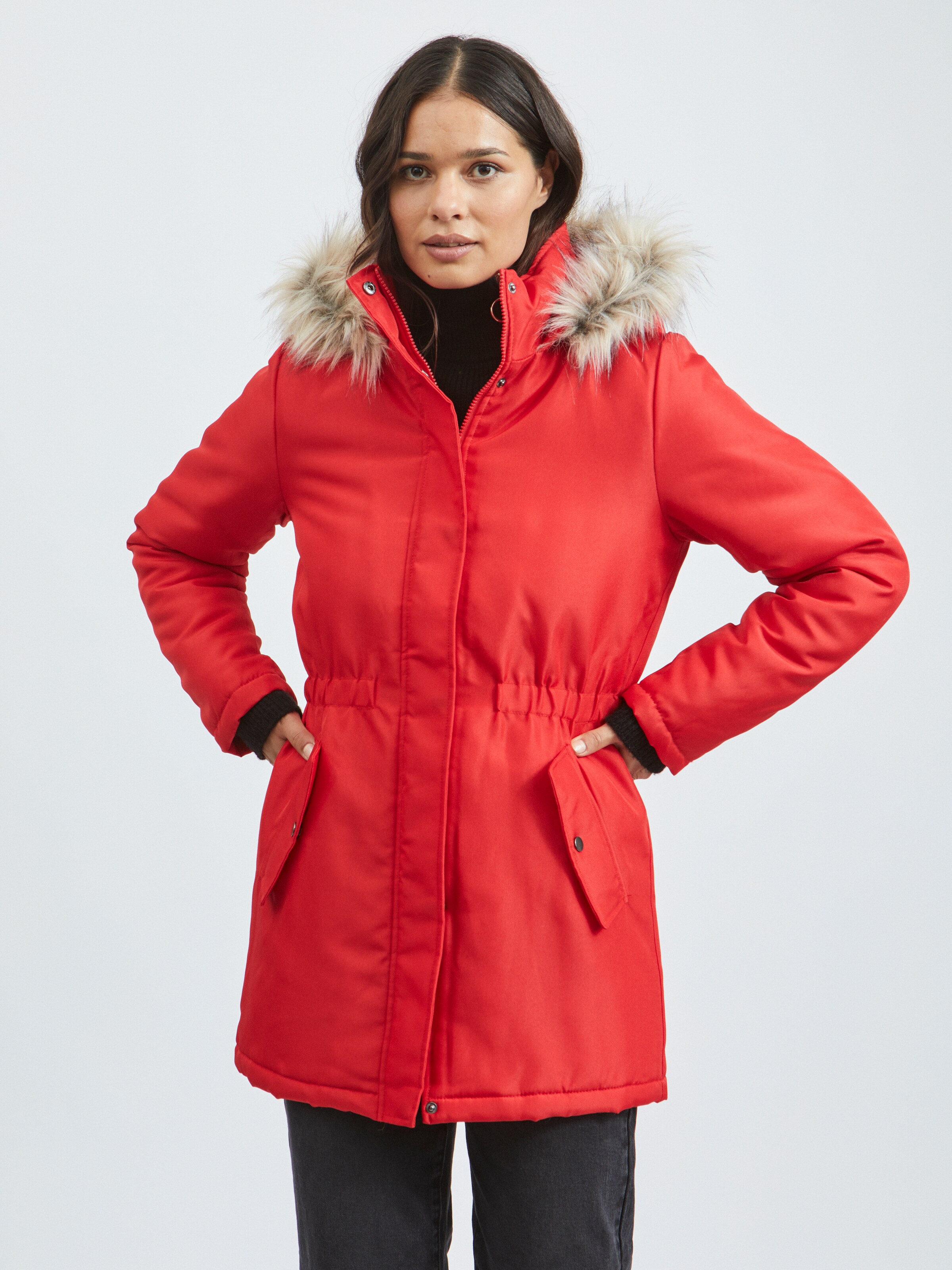 Frauen Große Größen VILA Parka in Rot - FI59915 Frauen Große Größen VILA Parka in Rot - FI59915