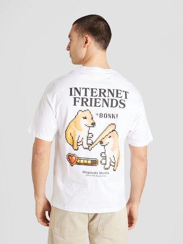 JACK & JONES Shirt 'CYBERSPACE' in Wit: voorkant