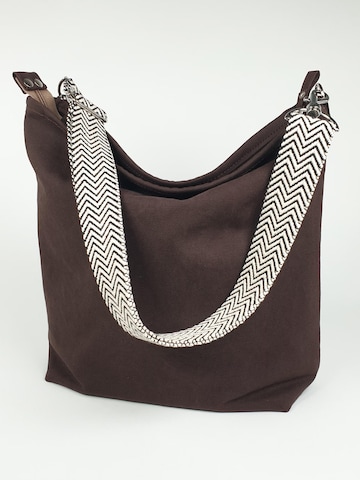 SANUMI Umhängetasche 'Canvas Hobobag' in Braun