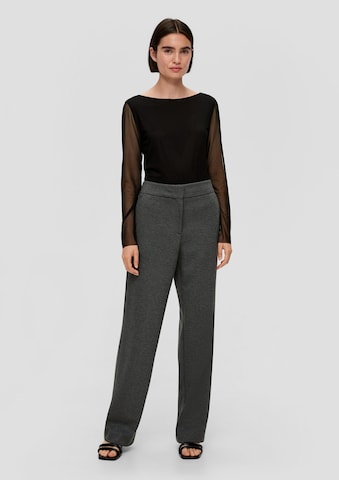 Wide Leg Pantalon à plis s.Oliver BLACK LABEL en gris