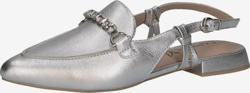 CAPRICE Slingback Pumps in Silver: front