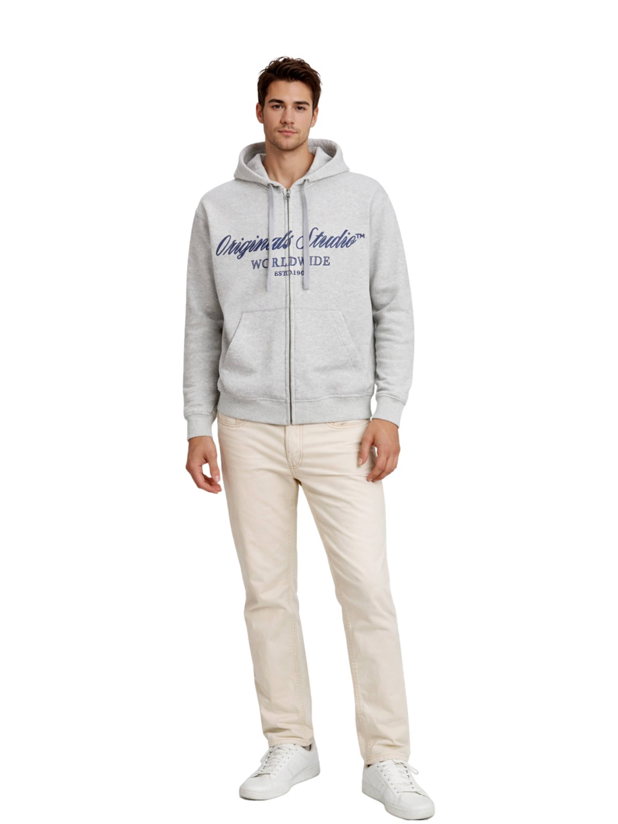 JACK & JONES Sweatjacke 'Norrebro' in Grau