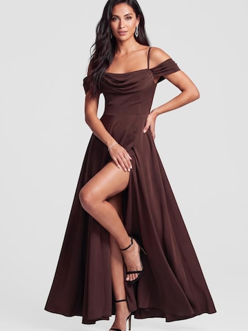 Ombre Strickkleid‌‌‌‌‌ in Braun: Vorderseite