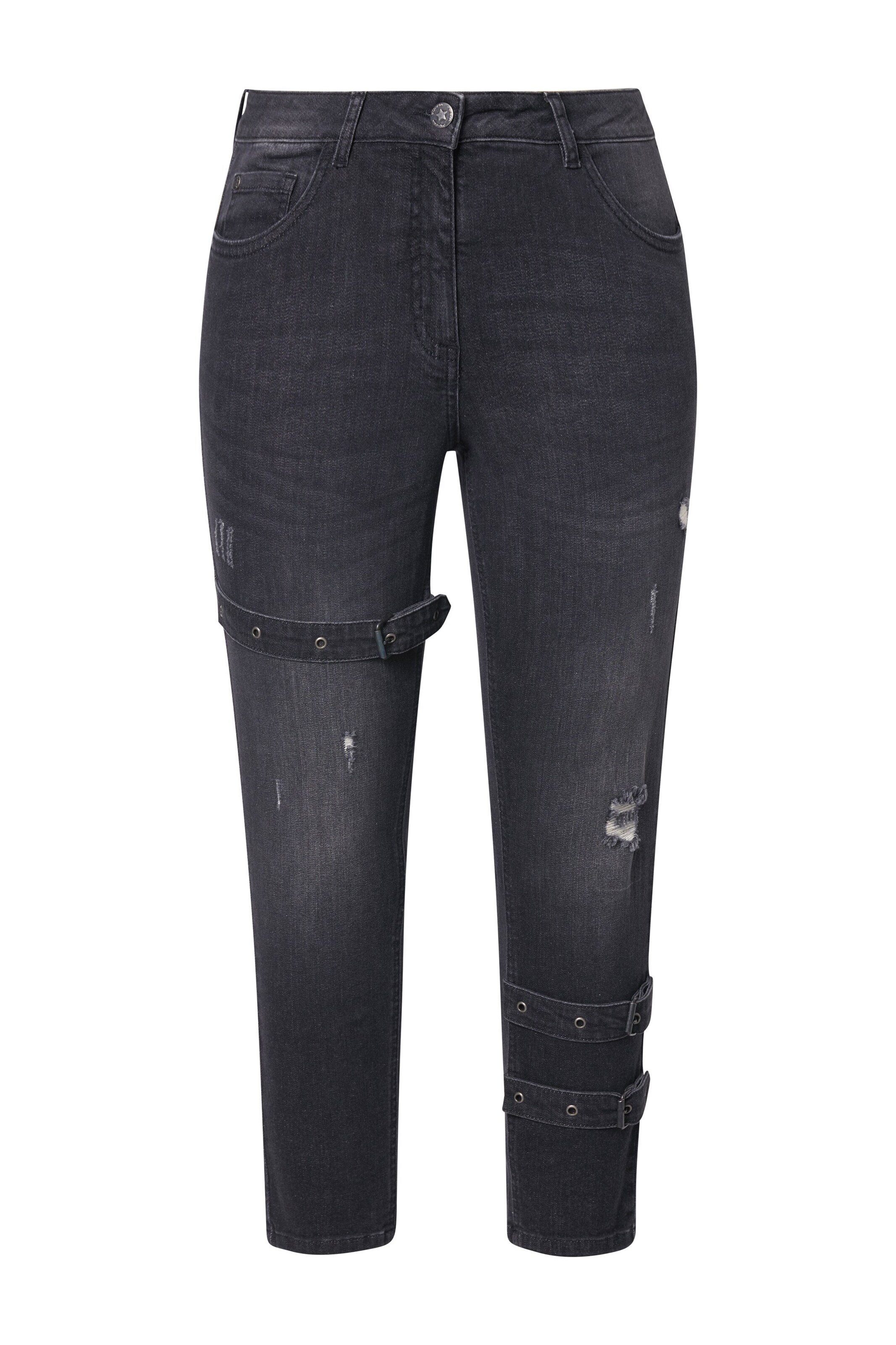 Angel of Style Slimfit Jeans in Zwart: voorkant