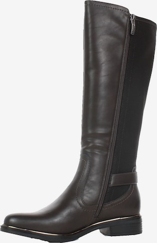 Relife Eleganter Stiefel in klassischer Knielänge, dehnbarer Schaft in Braun: Vorderseite