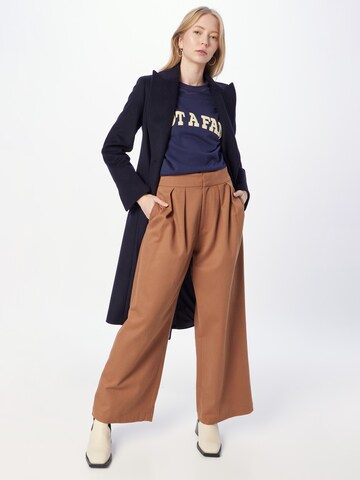 Ted Baker Wide leg Παντελόνι πλισέ 'OAKLIA' σε καφέ