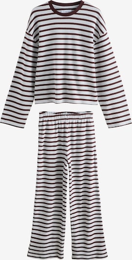 Next Jednodijelna pidžama u tamno smeđa / prljavo bijela, Pregled proizvoda