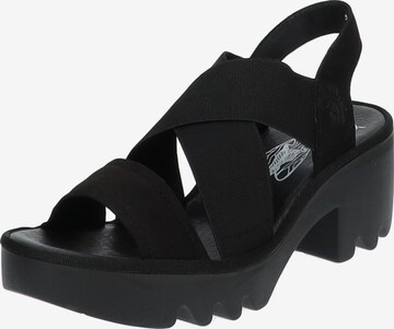 FLY LONDON Strap Sandals in Black: front