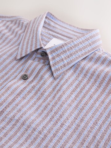 Next Regular Fit Hemd in Braun