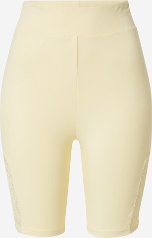 Leggings 'Lace' Urban Classics en jaune : devant