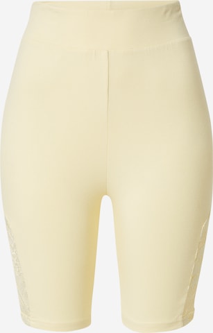 Urban Classics Skinny Leggings 'Lace' in Yellow: front